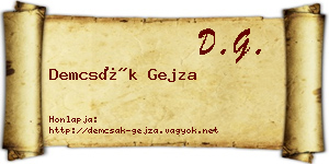 Demcsák Gejza névjegykártya